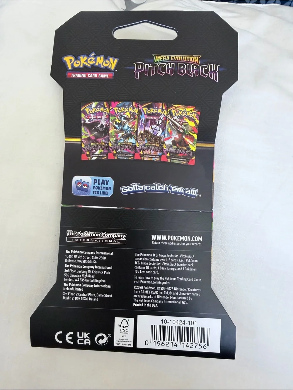 Pokémon TCG Mega Evolution Pitch Black Booster Pack - Black & Blue